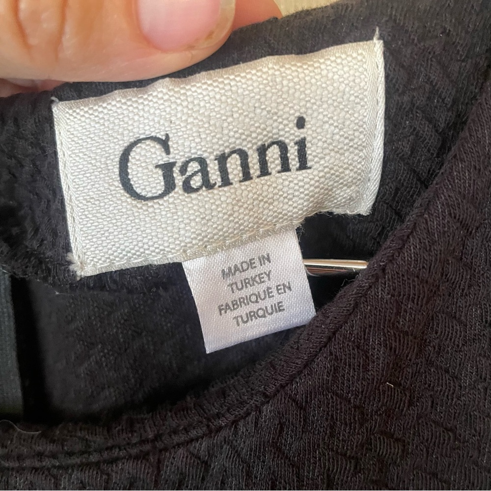 Ganni Noon and Night Fit and Flare Cotton Knit Dress - Picture 3 of 5